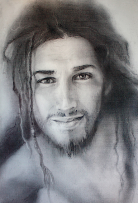 портрет сухой кистью