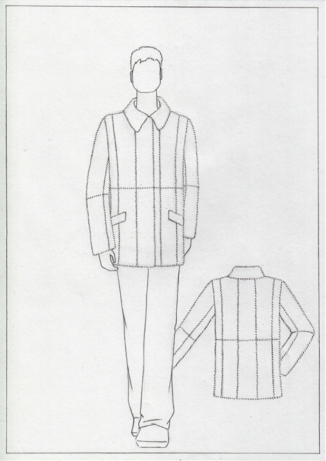 Шуба мужская3 (мех-норка) - технический рисунок