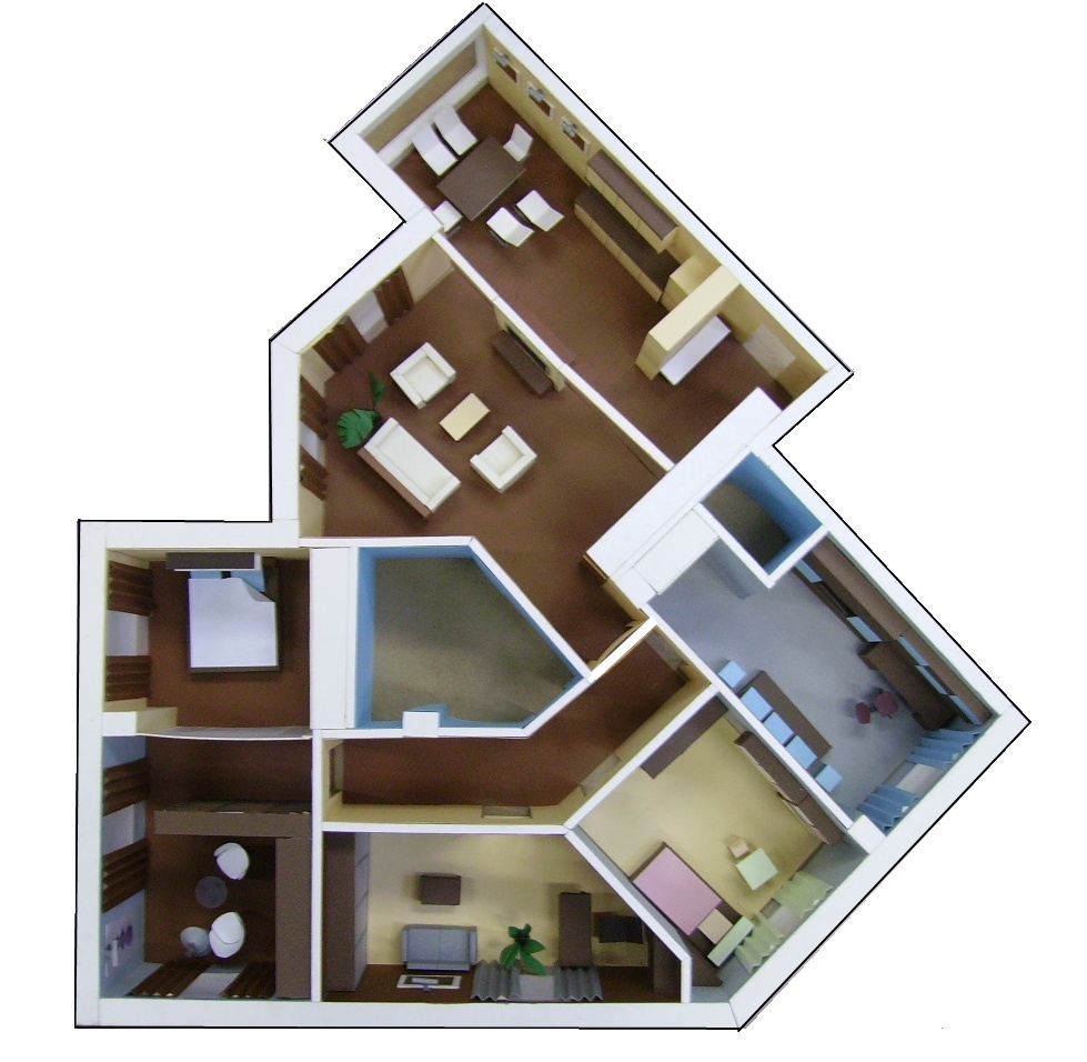 Макет многокомнатной квартиры