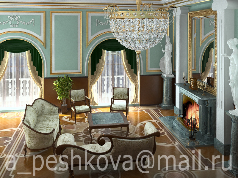 Интерьер, 3D-Max, Vray, Photoshop