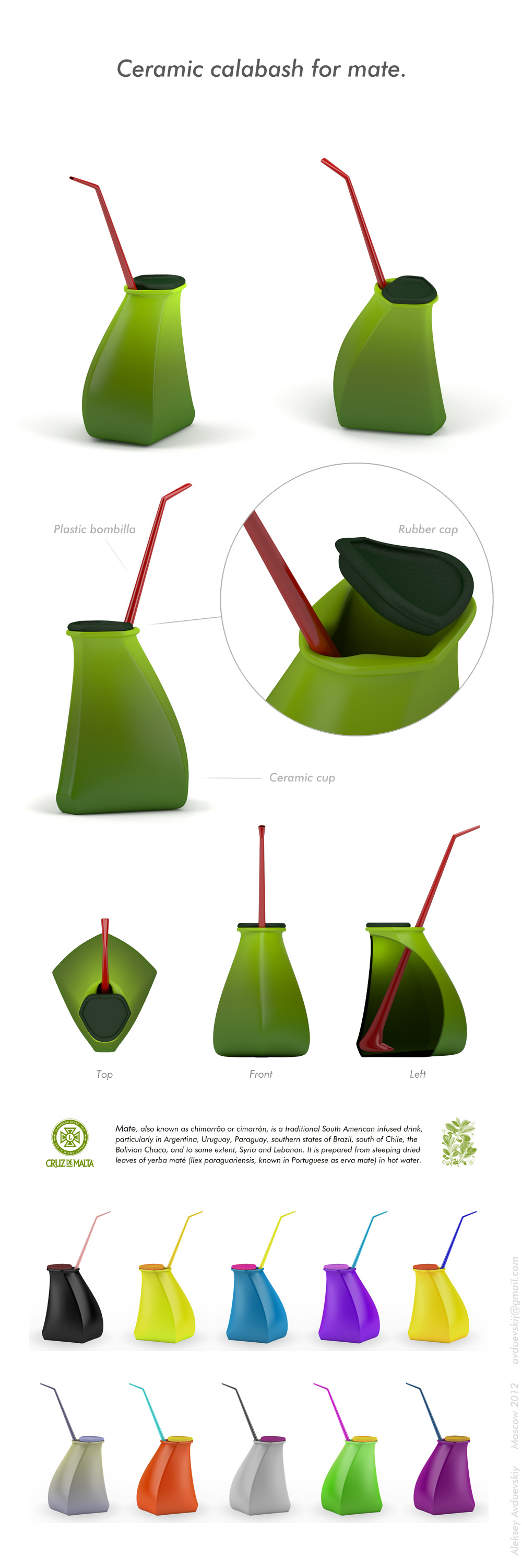 Ceramic calabash for Yerba Mate.