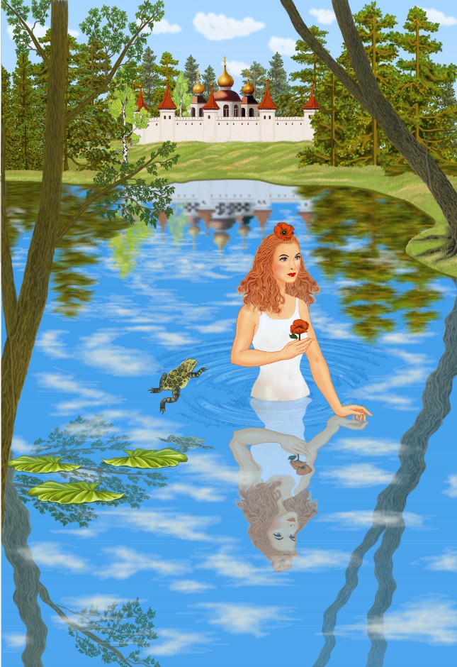 Иллюстрация к сказке "Дикие лебеди"