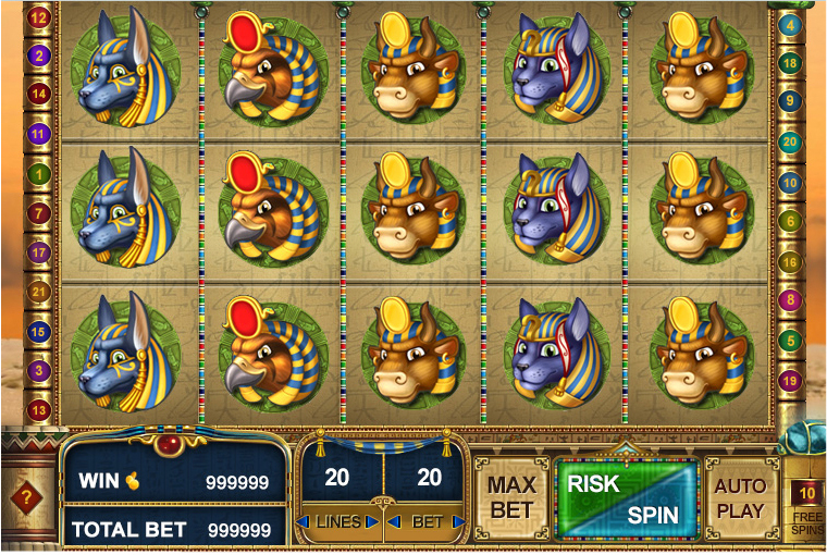 Интерфейс слот игры Египет для Слотландии