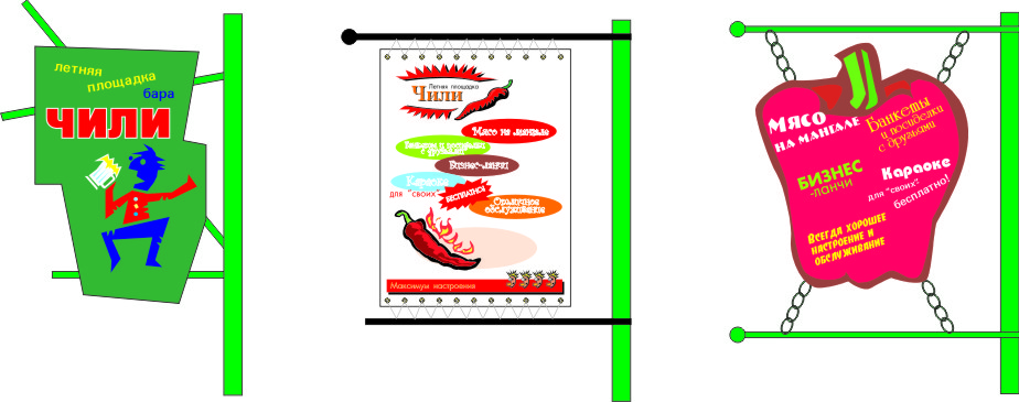 Варианты кронштейна для бара "Чили"