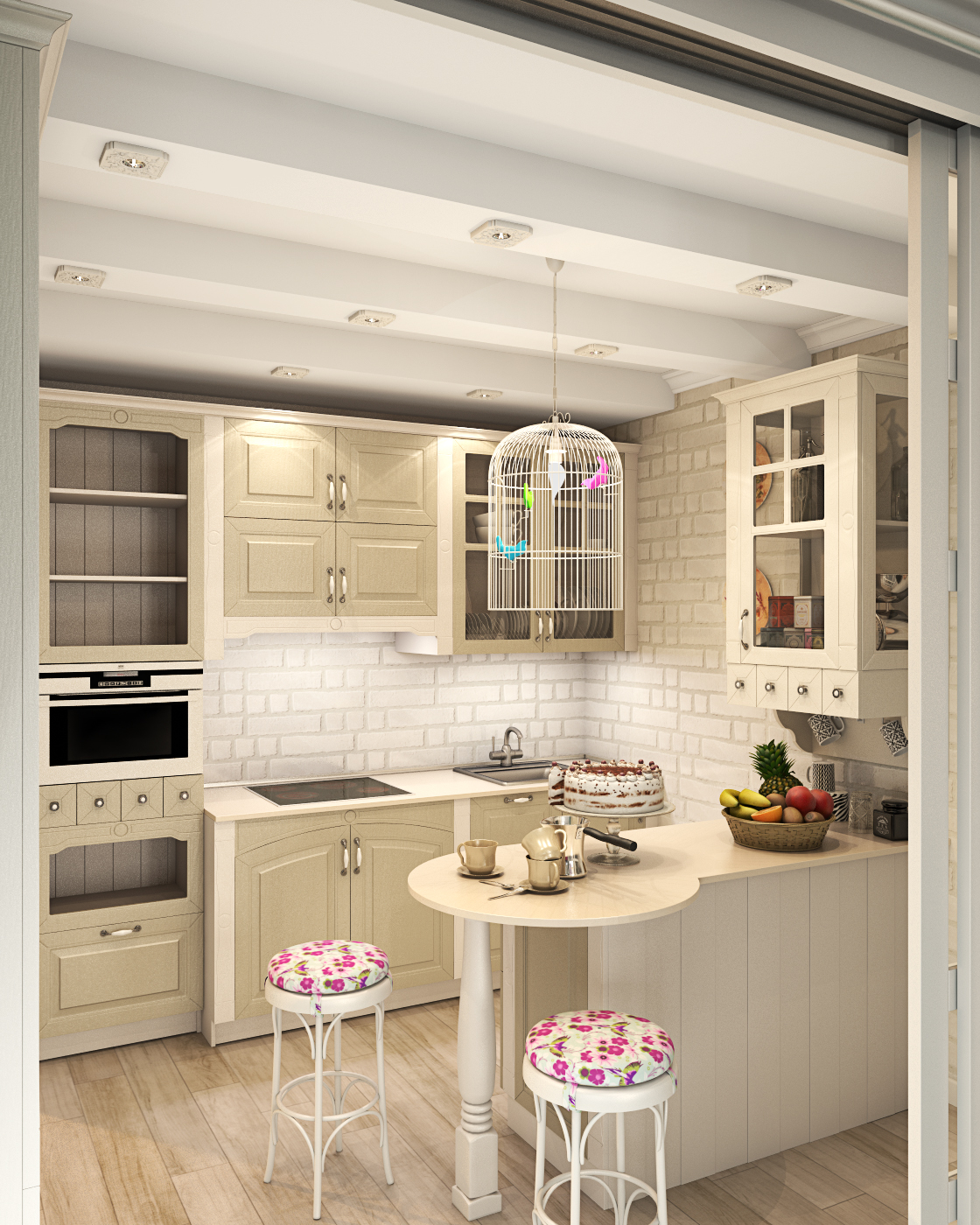 Квартира в стиле "Французская классика". Кухня-гостиная