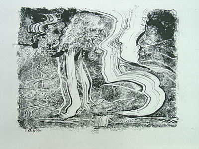 Южный ветер. монотипия