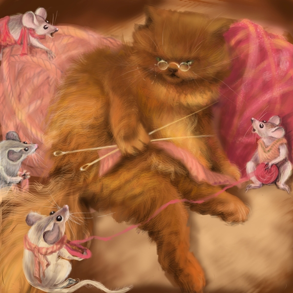 Кот и спицы