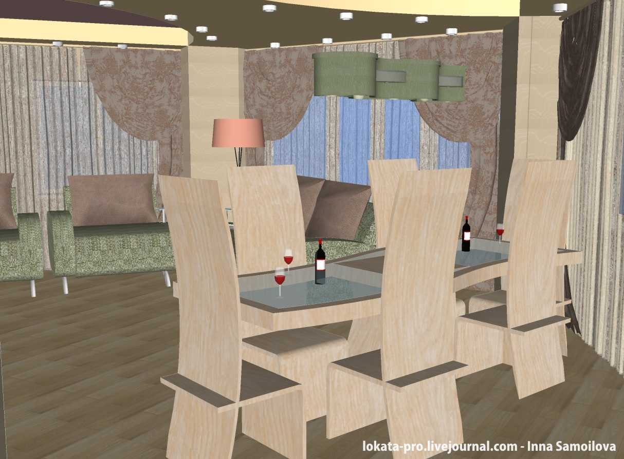 Гостиная в трехкомнатной на Галащука