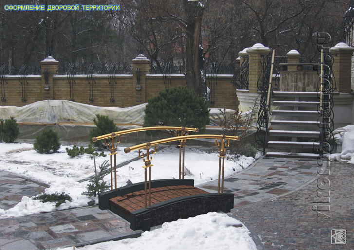 Оформление "дворика" с ротондой