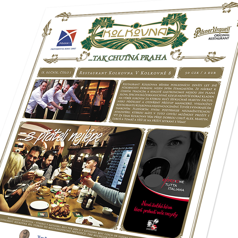 Чешский ресторан Kolkovna. Меню