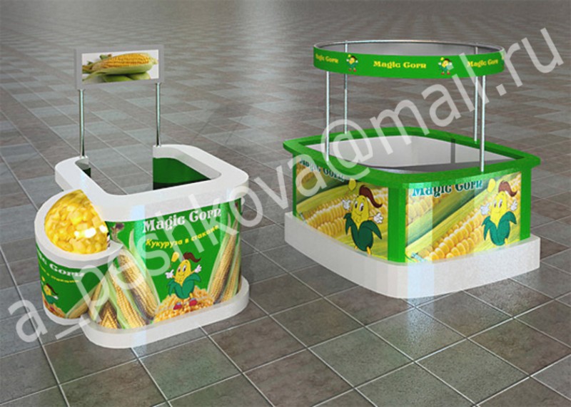 Промостойка «Magic corn», 3D-Max, Vray, Photoshop