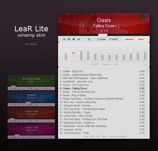 Lear-lite winamp skin