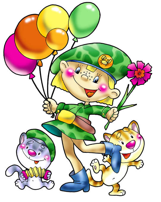 Девочка с котом и щенком