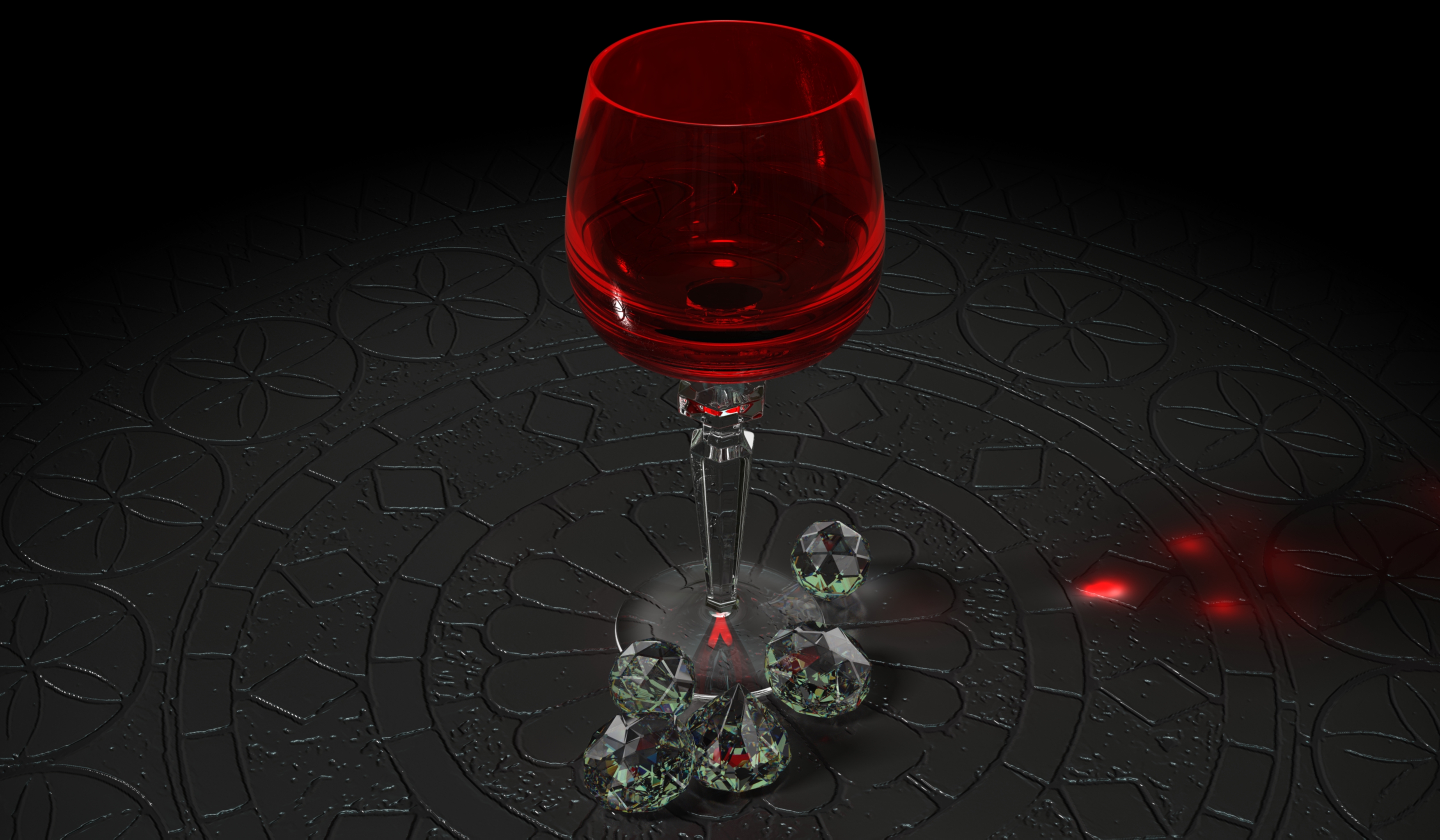 Красный бокал с брилиантами