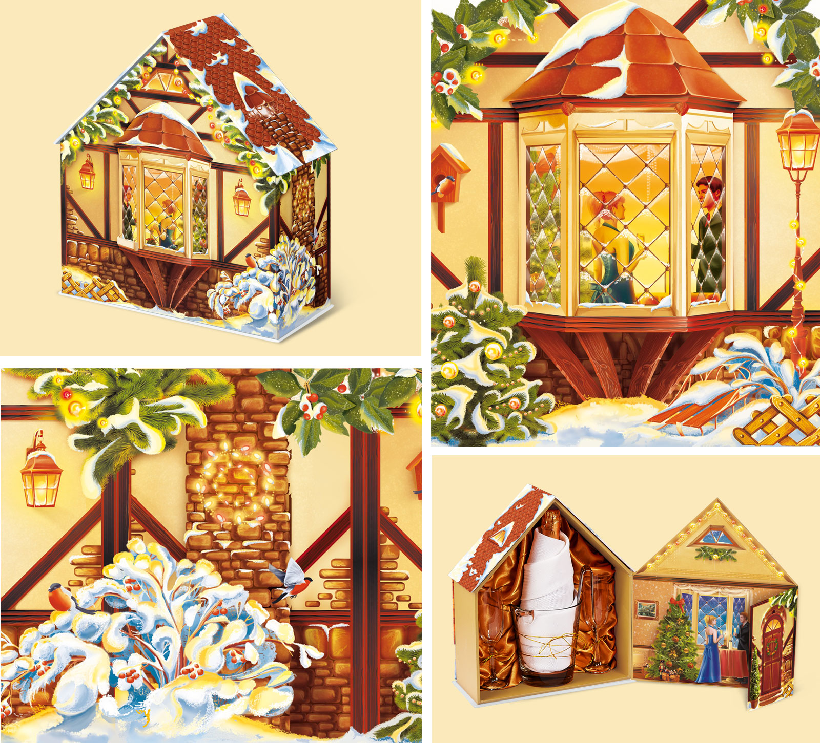 Новогодняя упаковка «Домик»