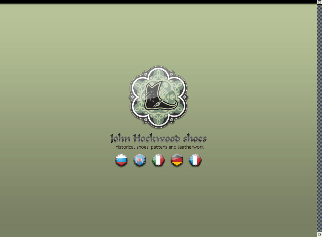 страница выбора языка для "John Hockwood shoes"