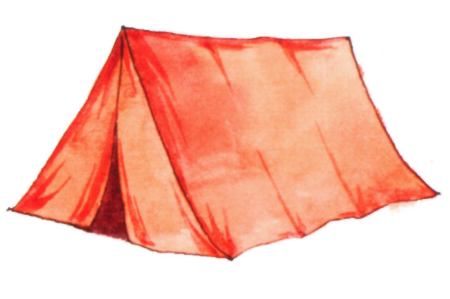 акварель "палатка"