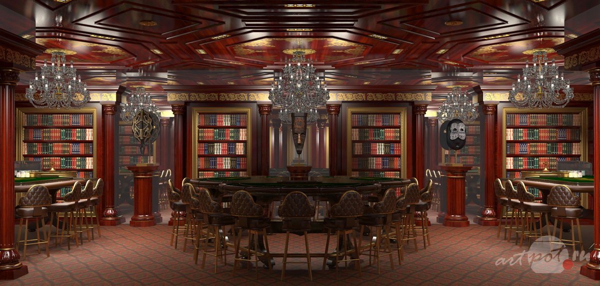 Интерьер ВИП-зала казино
