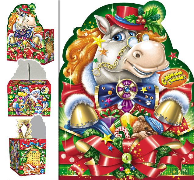 новогодняя упаковка Конь-джентльмен (1)