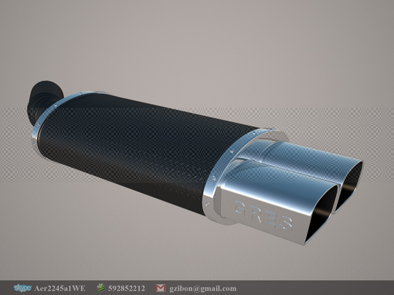 Тюнингованный автомобильный глушитель