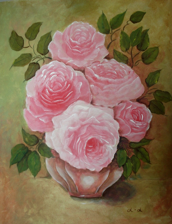 Acrylic floral paintings