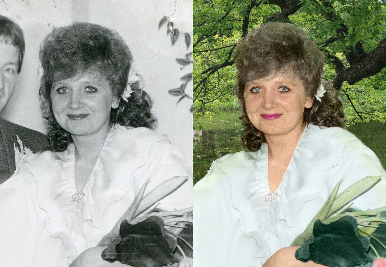 реставрация, раскраска, замена фона