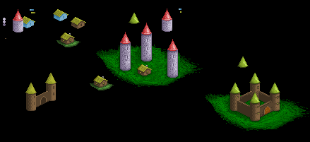 Пиксель-артные замки для игры