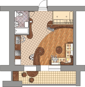 план квартира студия