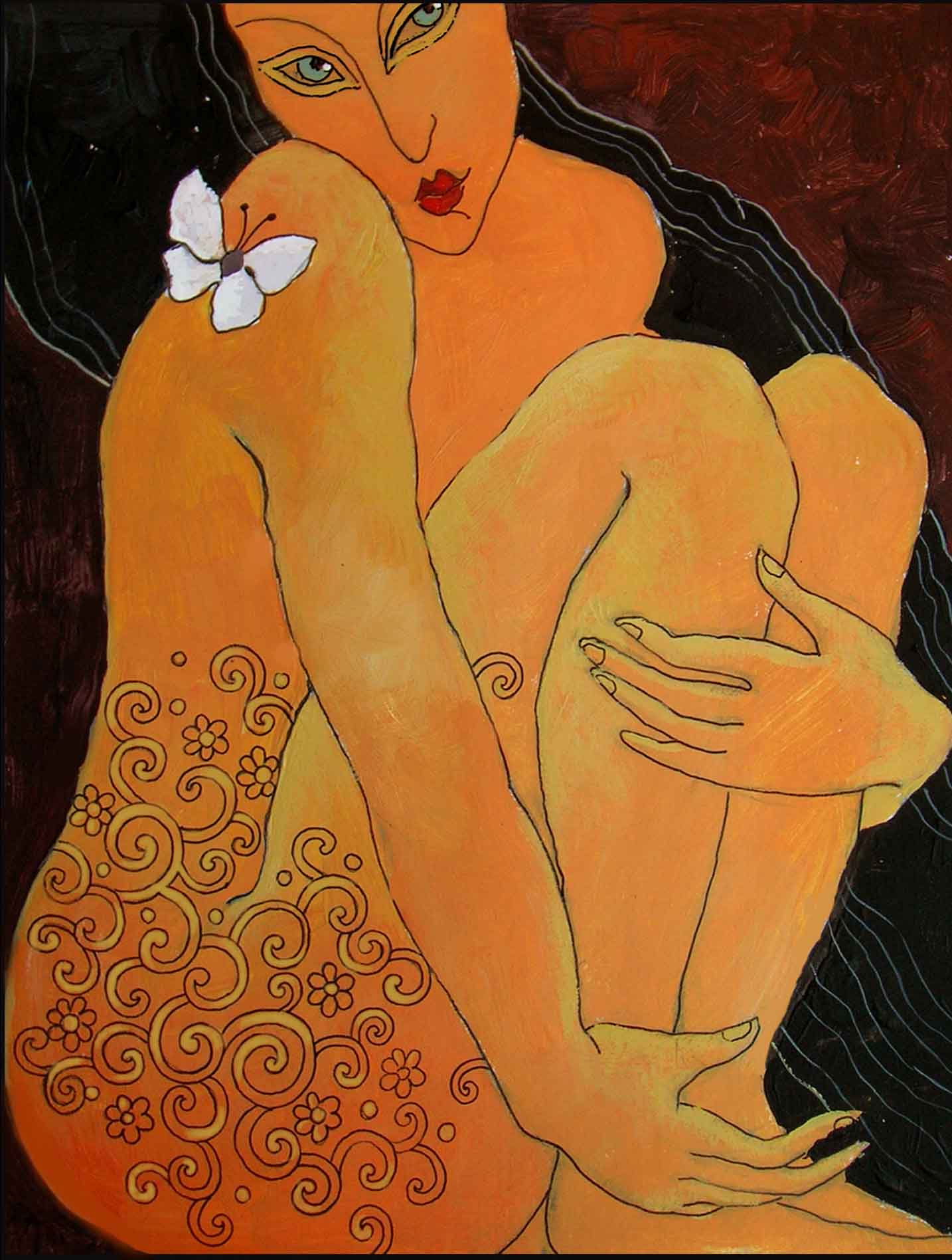 девушка с бабочкой