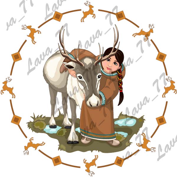 Из серии макетов к тарелкам "Народы Севера"