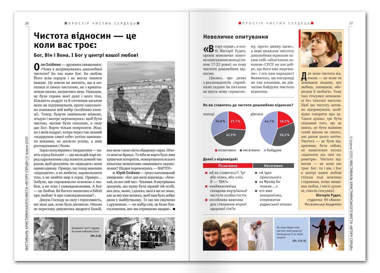 сторінки журналу "Вгору серця" (розворот)